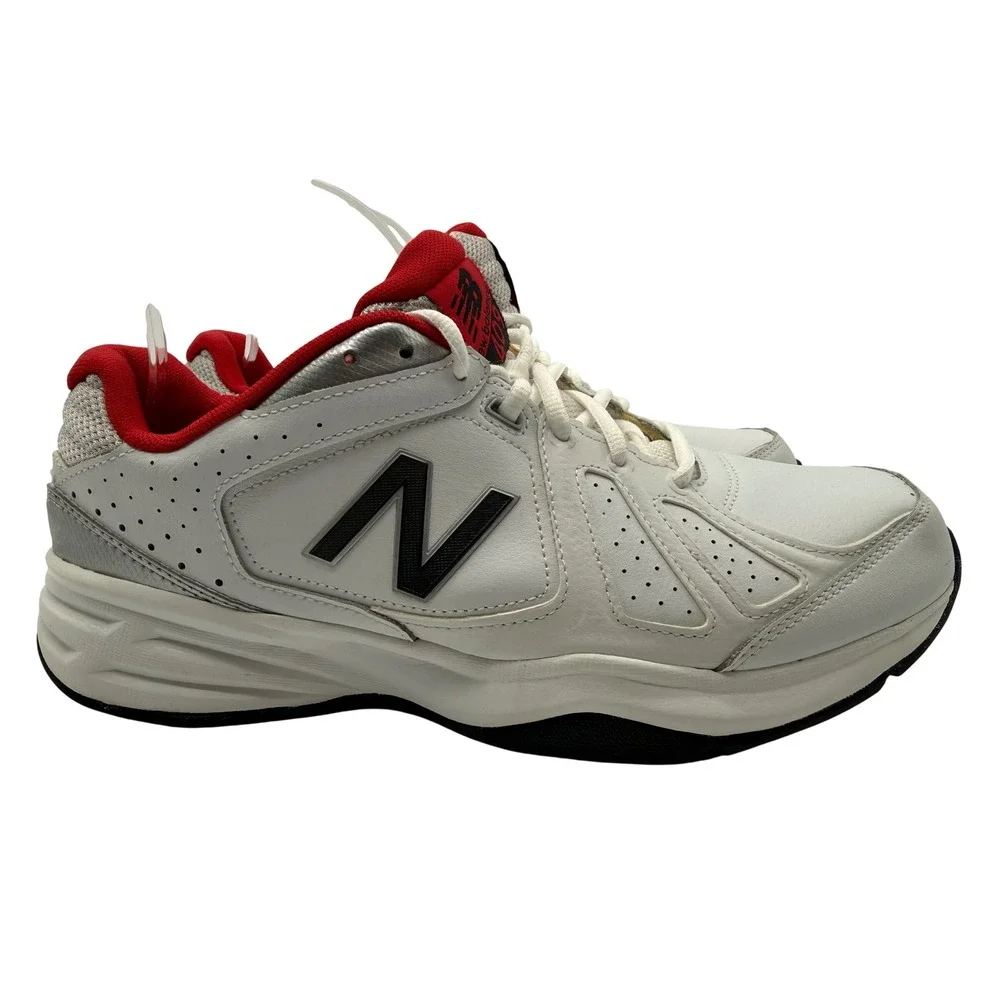 New Balance 409 White Red‎ Silver Training Shoes Mens 10.5 Wide MX409BR3